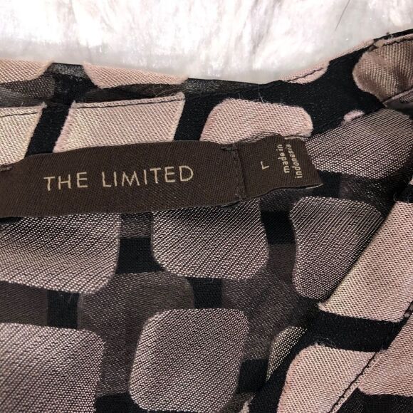 The Limited | Black gold geometric print shirt L - Picture 6 of 13